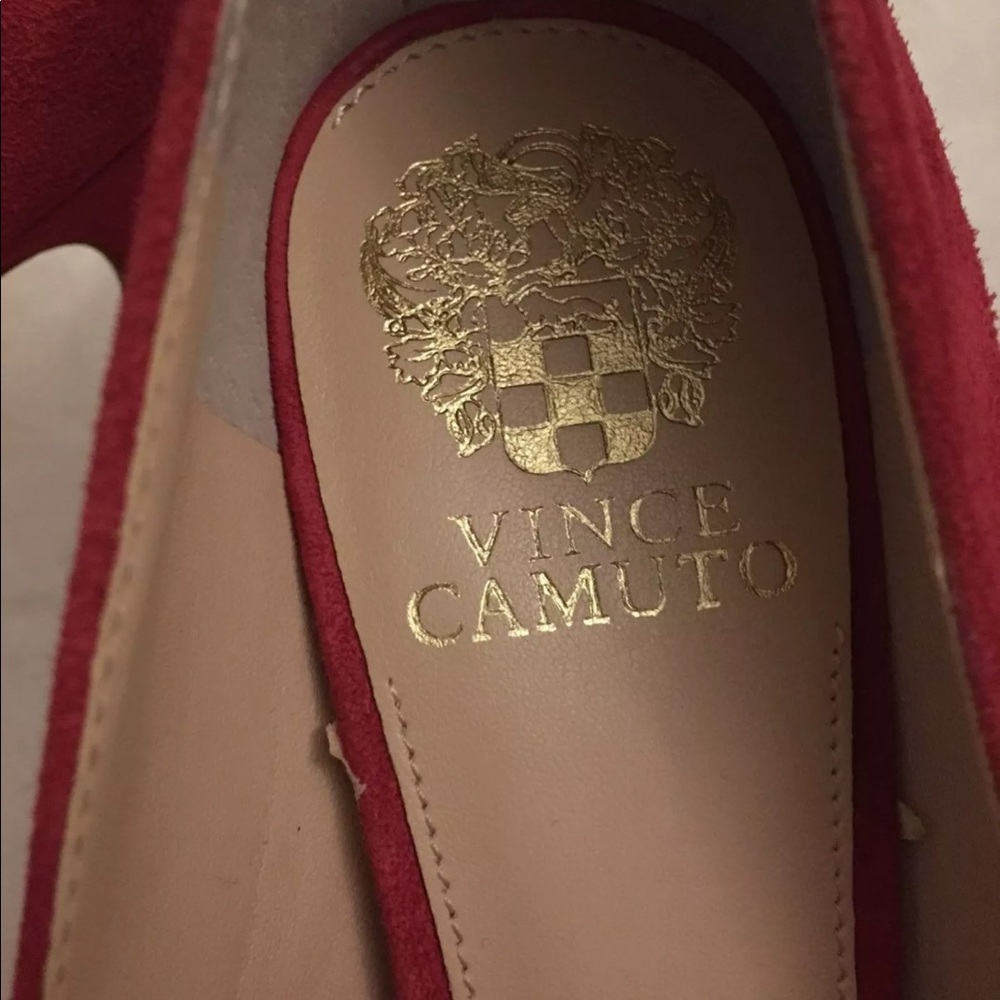 Vince Camuto Red Suede Pointed-Toe Stiletto Pumps - Picture 5 of 6